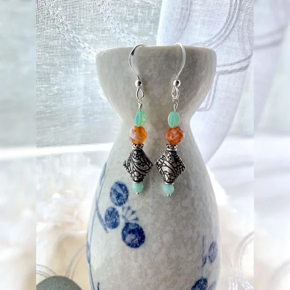 🎉host pick🎉Handmade 🔥 agate‎ earrings - Picture 2 of 3